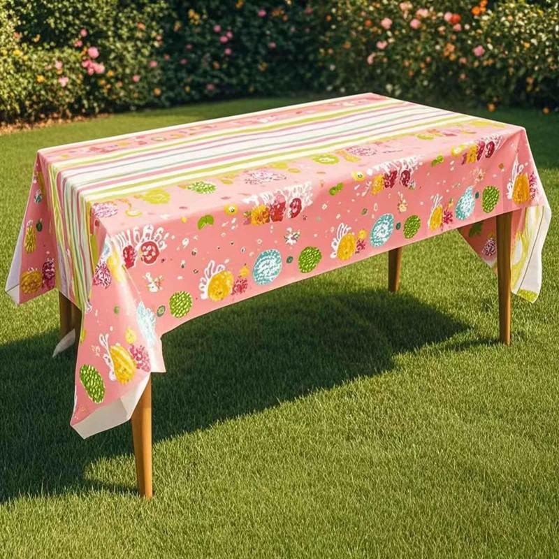 Ycfish Easter Tablecloth, Easter Table Decorations, Colouring Egg Table Cloth,