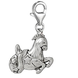 Sexy Sparkles Zodiac Signs Clip On For Bracelet Charm Pendant for European Charm Jewelry with Lobster Clasp (Choose From Menu) (Aries Charm Bead)