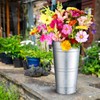 ZOOFOX 3 Pack Large Galvanized Metal Vases, 11 Inch Farmhouse