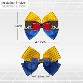 2Pcs Toy Hair Bow Clips for Women Hair Accessories 4.5 Inch Cute Cartoon Birthday Party Dress Up Outfit Decorations Supplies