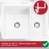 SPARES2GO Double Bowl Sink Waste Kitchen Washing Machine Dishwasher P
