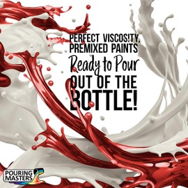Pouring Masters True Red Metallic Pearl Ready to Pour Acrylic Pouring Paint - Premium 32-Ounce Pre-Mixed Fluid Acrylic Paint - Fluid Art Supplies for Canvas, Wood, Paper, Tile & Rocks