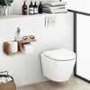Wooden Toilet Paper Holder Wall Mount with Shelf - Farmhouse
