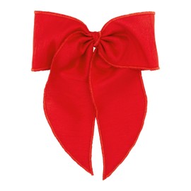 Wee Ones Girls Dupioni Bowtie with Twisted Wrap and Whimsy Tails, King, Red