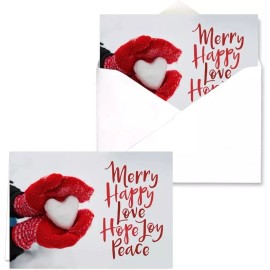 Canopy Street Tarjeta De Navidad Con Forma De Corazón Y Mitones Rojos, Jue