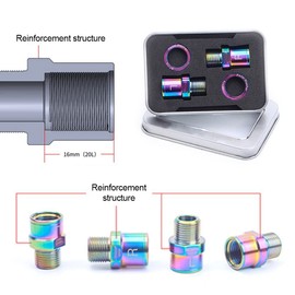 DONGKER Bicycle Pedal Extender, 1 Pair Titanium Alloy Pedal Adapter Spacer, Rustproof Pedal Spacer Adapter for 9/16 Inch Thread Pedals Bicycle Road Bike MTB