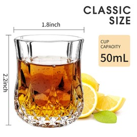 JAIEF 1.7 OZ Crystal Shot Glasses Set, Heavy Base Cordial Glasses | Tequila Glasses(Set of 16)