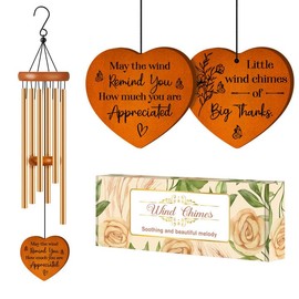 Thank You Gifts for Women Men, Thank You Gifts Wind Chimes - with Gratitude Message, Thanksgiving Appreciation Gift for Coworkers, Teacher, Employee, Nurse, Pastor, Mentor, Boss, Friends, Family