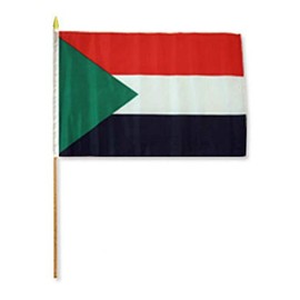 JumpingLight 12x18 12"x18" Wholesale Lot of 6 Sudan Stick Flag Wood Staff - Quality Flags