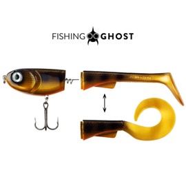FISHINGGHOST® Grumpy Hybrid - 23-28 g, 15 cm, Extreme Swimming Action, Fishing Lure for Pike Fishing, Softbait, Swimbait, High Catching Power, Bait for Pike Fishing (Spotted Bullhead)