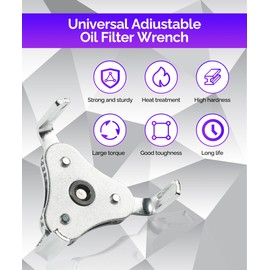 Flaconi Oil Filter Wrench Car, Oil Filter Key, Oil Filter Tool, Oil Filter Tensioner Removal Tool, 3 Jaws, Adjustable Oil Filter Removal Tool, Car Tool Oil Filter Removal Tool for Oil Filter