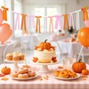 Pink and Orange Fall Bow Garland, Thanksgiving Fall Mantel Bows