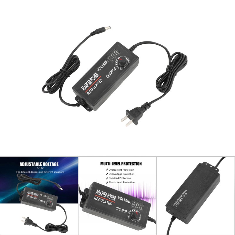 AC/DC Adjustable Power Adapter 3‑12V 5A Anti Interference Power Adapter