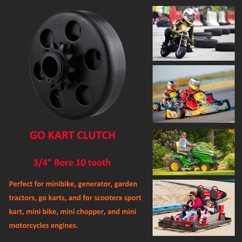 FDJ Minibike Go Kart Clutch 3/4" Bore 10 Tooth for