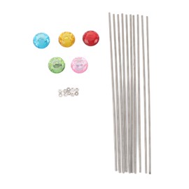 Beaded Garden Stakes Wands Kit Professional Stainless Steel Stakes with Crystal Toppers for Outdoor Garden Craft Supplies