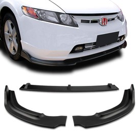 Stay Tuned Performance PU/680 Unpainted Matte Black Front Bumper Body Kit Lip 3PCS Compaitble with 2006-2008 Civic Sedan CS Style