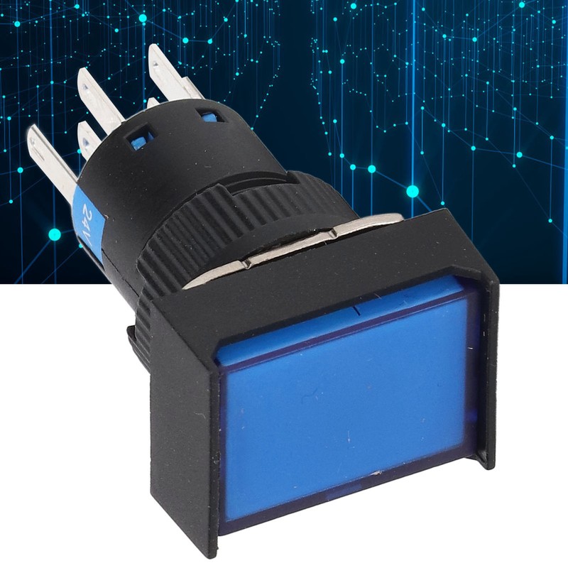 25Pcs Push Button Switch Self Locking AC DC 24V Accessory