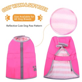 Queenmore Cold Weather Dog Coats Loft Reversible Winter Fleece Dog Vest Waterproof Pet Jacket Available in Extra Small, Small, Medium, Large Extra Large Sizes