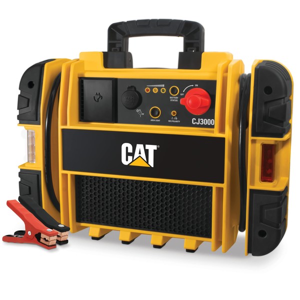 CAT CJ3000 Professional Jump Starter 2000 Peak Amp Battery Booster, Built-In Power Switch, Battery Clamps