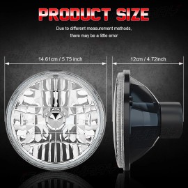 CHUSYYRAY 4pcs 5.75 5-3/4" inch Car LED Headlights For Chevy GMC Corvette C1 C2 1963-1982