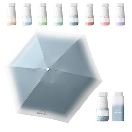 Sykerout Gradient Umbrella, Mini Umbrella, Pocket Umbrella, Compact Umbrella, Mini Foldable Travel Umbrella, Small, UV Umbrella, Haze Blue