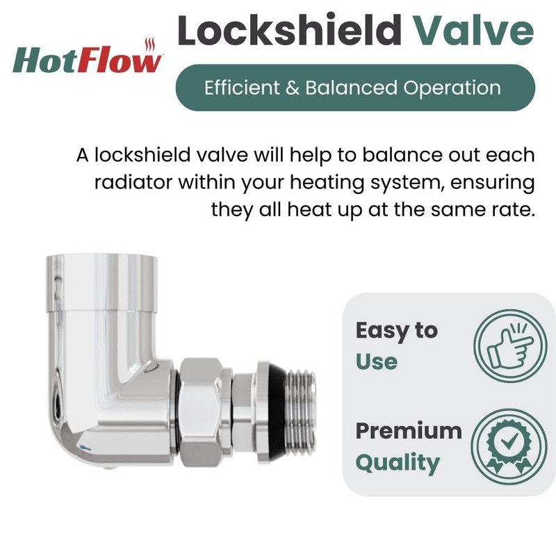 Hot Flow Chrome Cascade Corner Modern TRV Thermostatic Radiator Valve