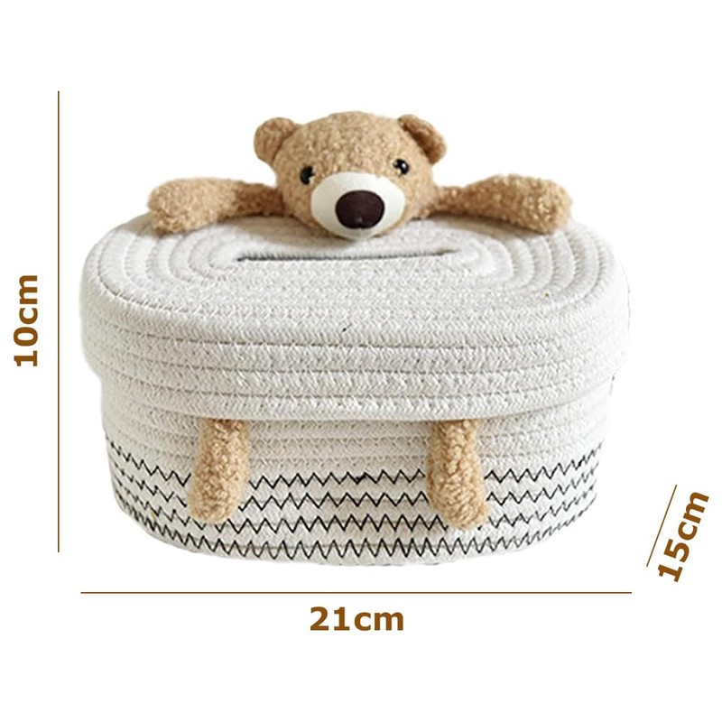Woven Tissue Box, Rectangle Tissue Holder,Cartoon Napkin Holder,Tissue Box Organizer,