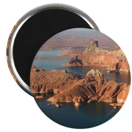 CafePress Lake Powell, Glen Canyon, Early Morning Magnets 2.25" Round Magnet, Refrigerator Magnet