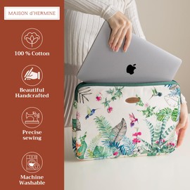 Maison d'Hermine Laptop Sleeve upto 15.6 inch Stain and water repellent Cotton canvas - Tropiques