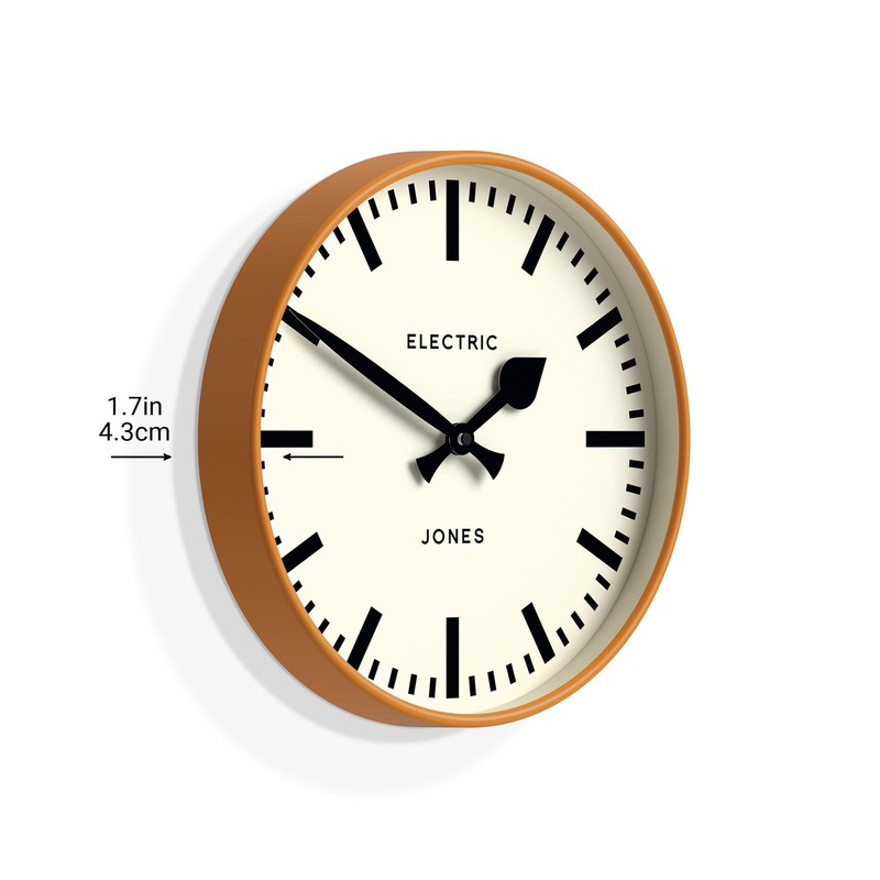 JONES CLOCKS® Tiger Wall Clock | Modern Round Station Clock