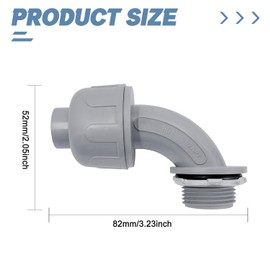 Wocloer 1/2 inch Liquid Tight Connector 90 Degree PVC Flexible Conduit Connector, UL Listed Liquid Tight Electrical Conduit Fittings (6 Pcs)