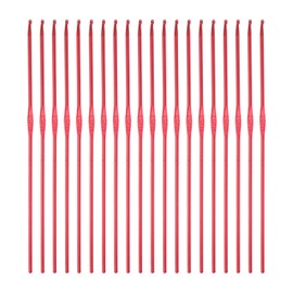 uxcell 20Pcs Aluminum Crochet Hook 2.0mm Knitting Needles for DIY Craft Yarn Red