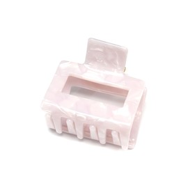QinGoo Small Hair Clip, Square, White, Hair Clip, Hair Accessory, Cute, Korean, Women's, 1 Piece (2.0 x 1.9 inches (5.2 x 4.8 cm), Gem White)