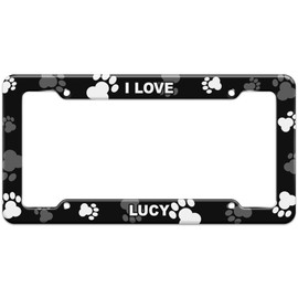 GRAPHICS & MORE Paw Prints License Plate Frame I Love Name La-Mo - Lucy