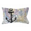 JUBARIS Anchor with Map - 500 THREAD COUNT 100% COTTON SATEEN DIGITAL PRINT OXFORD PILLOWCASE SET LUXURY NAUTICAL DESIGN