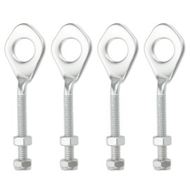 Briny River 2 Pairs of 12mm Chain Tensioner Axle Adjuster 12mm Adjuster Pit with Nuts for 110cc 125cc ATV Quad Dirt Bike Motorbike Silver