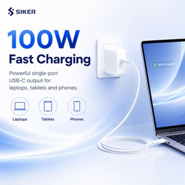 SiKER 100 W Type USB C Fast Charger Power Supply Compatible with Mac Book Pro 16, 15, 14, 13 Inch, Air 13 Inch, Type C Cable