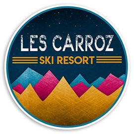 2 x 10cm Les Carroz France Vinyl Stickers - Ski Resort Luggage Sticker #31423 (10cm Wide)