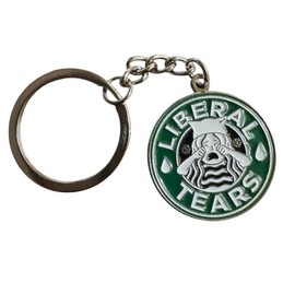 Liberal Tears Keychain - Green Design with White Text - Features tears of liberals