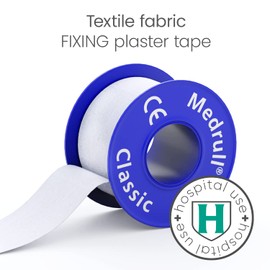 Medrull Fixing Plaster Classic 2 cm x 5 m Roll Plaster Suitable for Quick and Secure Fixation of Dressings - Box of 12 Rolls