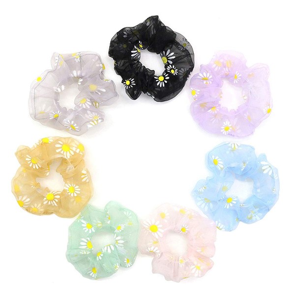 7 PCS Cute Sun Flower Hair Bands Elastic Hair Scrunchies