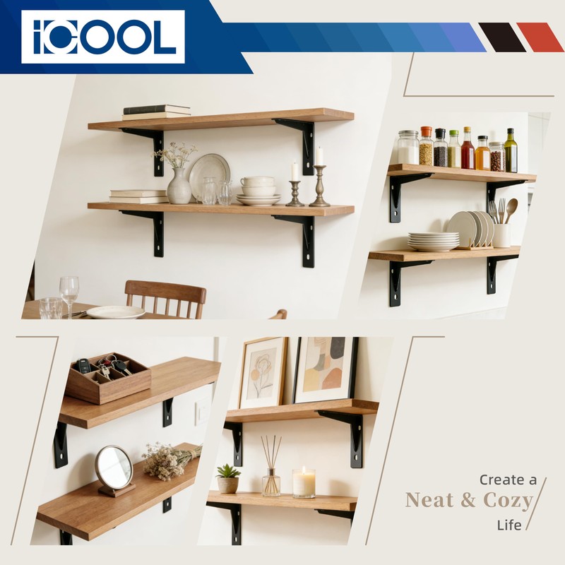 4 Pack 6 x 14 Inch Heavy Duty Shelf Brackets,