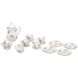 Miniature 17-Pc. Cherries on the Vine Tea Set sold at Miniatures