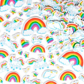 READY 2 LEARN Foam Stickers - Unicorns & Rainbows - Pack of 180 - Self-Adhesive Stickers for Kids - 3D Puffy Stickers for Laptops, Party Favors and Crafts