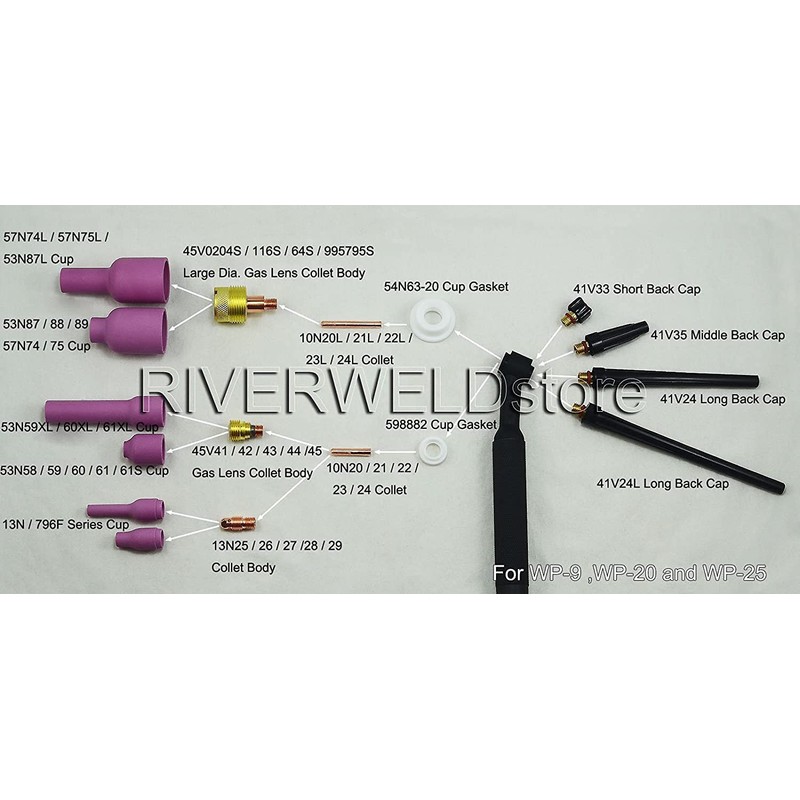 RIVERWELD TIG Alumina Nozzle Ceramic Cups 13N09 5# 5/16" 8.0mm