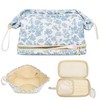 Travel Makeup Bag, #1 Blue Flower