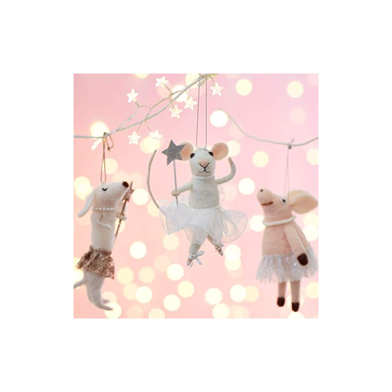 Sass & Belle Fairy Mouse with Star Wand Felt Hanging