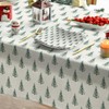 Horaldaily Christmas Tablecloth 60×120 Inch Rectangular, Trees Green Boho Washable