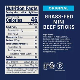 Country Archer Original Minis 100% Grass-Fed Beef Stick 0.5 oz. 24pk ZERO SUGAR