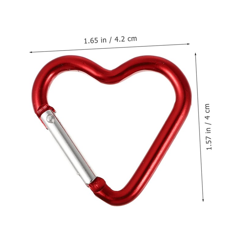 BESPORTBLE 20pcs Heart Shaped Aluminum Alloy Carabiner Buckles Multi Function